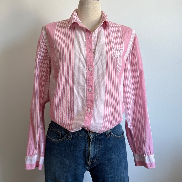 Tommy Hilfiger - Pink & White Stripped Button Down Shirt - Picture 1 of 7